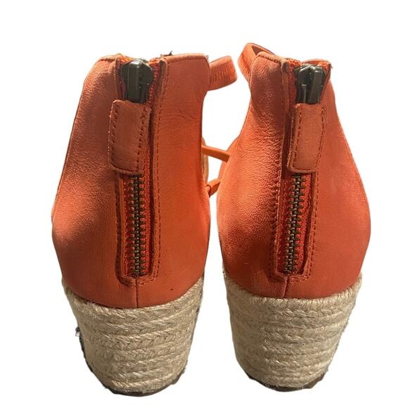Eileen Fisher Espadrille strappy wedge women’s 10 tangelo (orange) Wanda NWOT - Picture 4 of 4